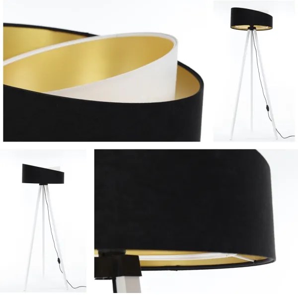 Lampada da terra GALAXY 1xE27/60W/230V nero/bianco