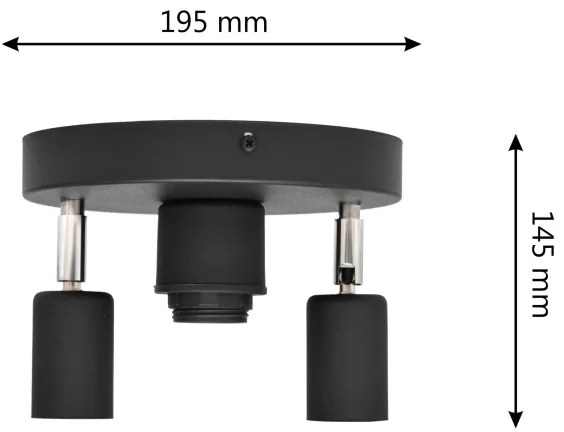 Faretto CENTRO 3xE27/15W/230V nero