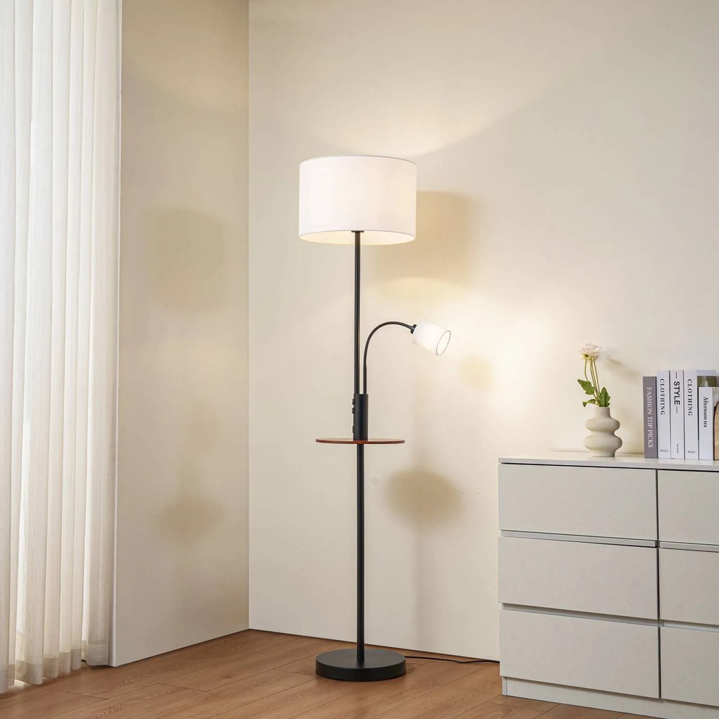 Lampada da terra Aovan Lindby, Nero, Soggiorno / Sala da pranzo, Metallo, Moderno, Lampada da terra