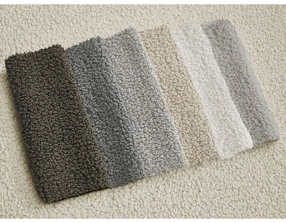 Poggiapiedi beige con rivestimento in bouclé Leonore – Bobochic Paris