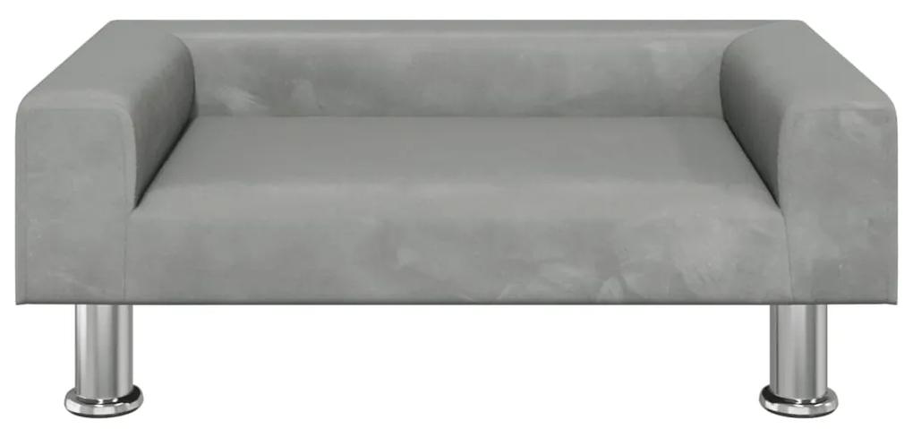 Lettino per cani grigio chiaro 70x45x26,5 cm in velluto