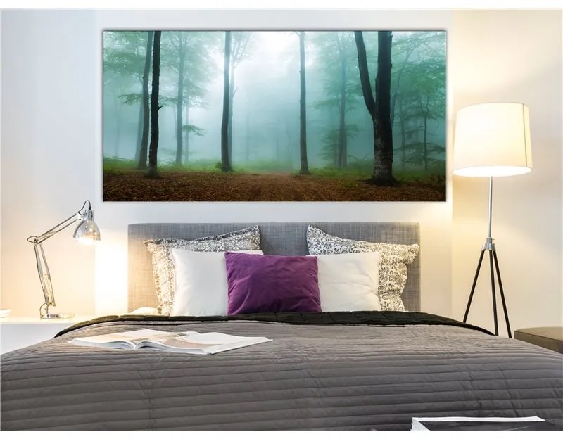 Quadro  Misty Morning (1 Part) Wide  Colore Grigio, Dimensioni e Misure 120x60