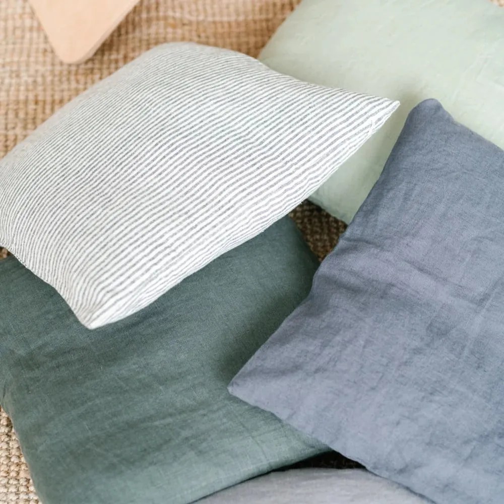 Federa di lino 70x90 cm Thin Black Stripes - Linen Tales