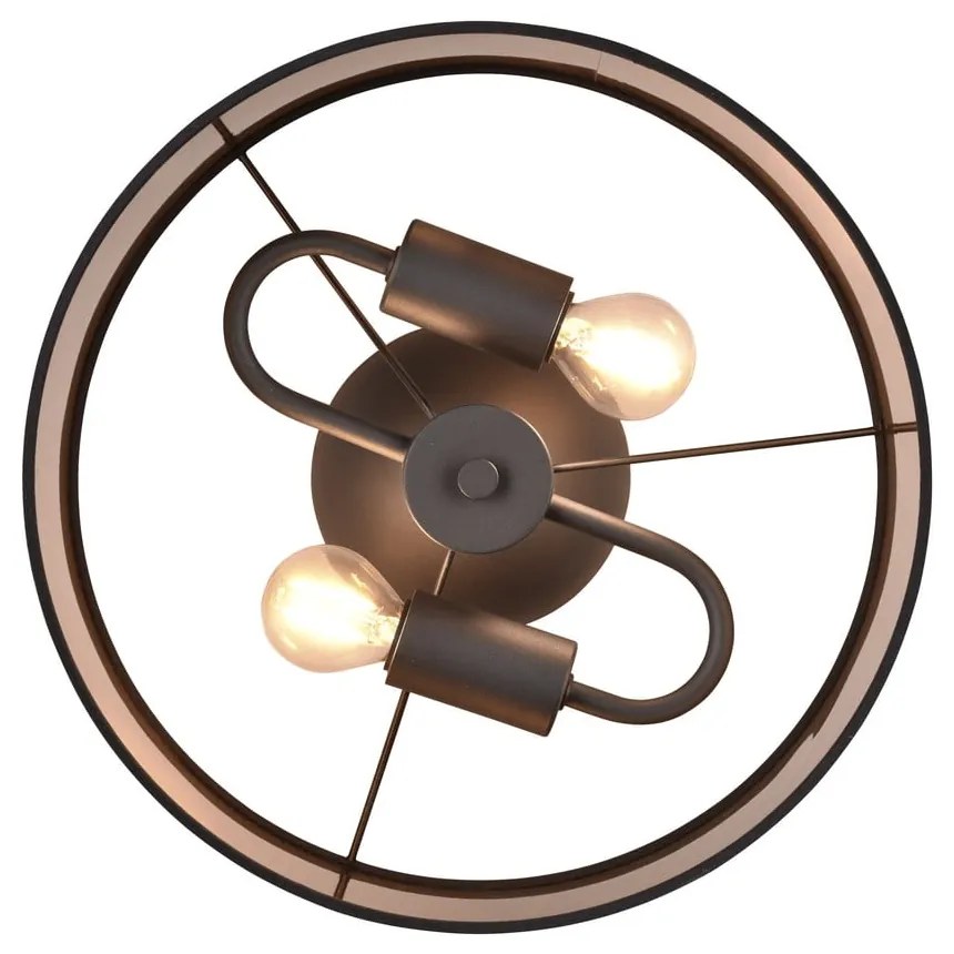 Apparecchio da soffitto nero-marrone ø 30 cm Davos - Reality