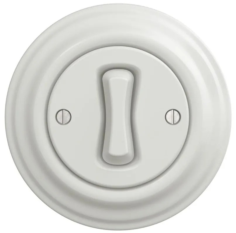 Kliklap - Interruttore unipolare retrò con cornice, n. 1, bianco