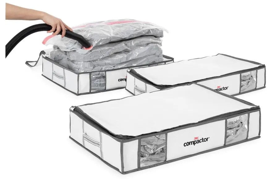 Set di organizer per vestiti sottovuoto/rinforzati in tessuto 3 pz 45x65x15,5 cm Life – Compactor