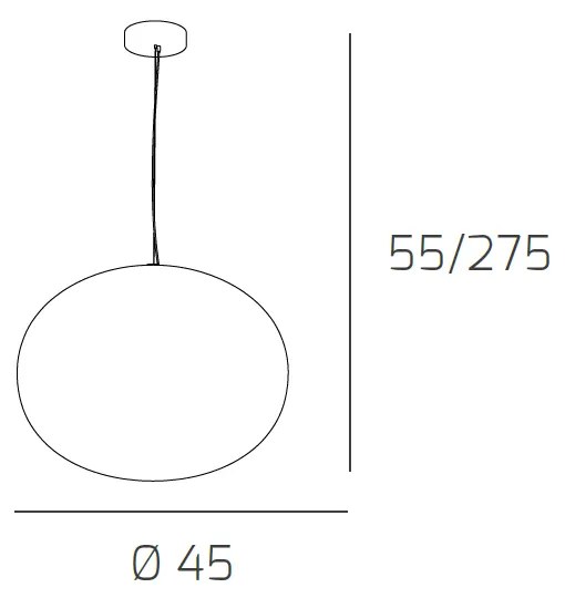 Sospensione Contemporanea Soft Metallo Cromo Vetro Acidato Opaco 1 Luce E27 45Cm