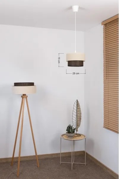 Brilagi - Lampadario LED a sospensione con cavo BOHO STYLE 1xE27/15W/230V Ø 25 cm crema/marrone