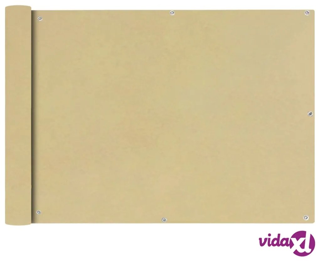 vidaXL Paravento da Balcone in Tessuto Oxford 75x600 cm Beige