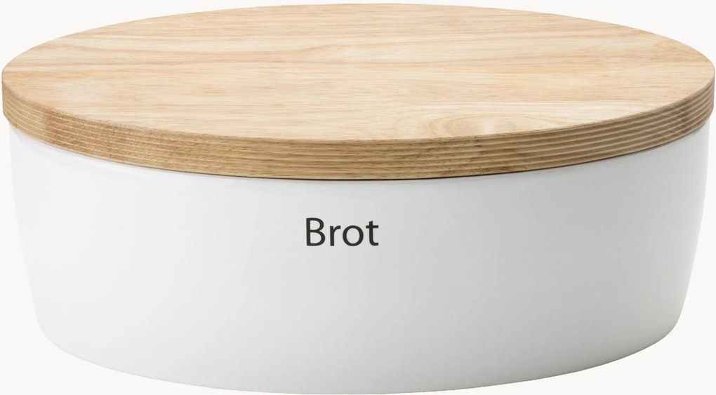 Portapane con coperchio in legno di caucciù Brot