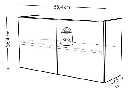 Componente bianco con porta 68x36 cm Bridge - Tenzo