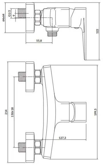 Cersanit S951-384 - Rubinetto doccia LARGA oro