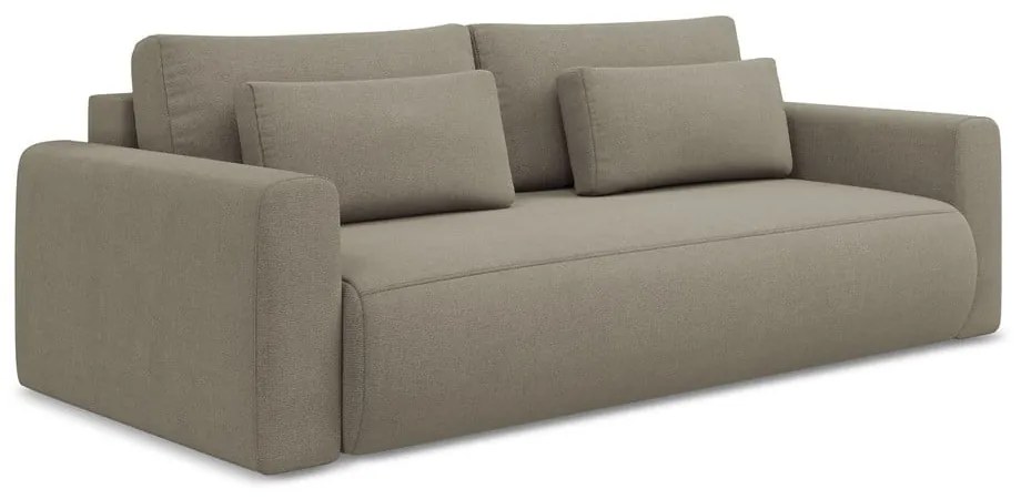 Divano marrone chiaro allungabile/con contenitore 238 cm Kapua – Makamii