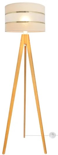 Lampada con piedistallo HELEN 1xE27/15W/230V color crema/oro/quercia