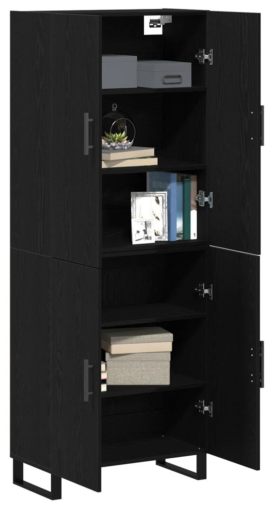 Armadi 2 pcs nero rovere 69,5x34x180 cm legno ingegnerizzato