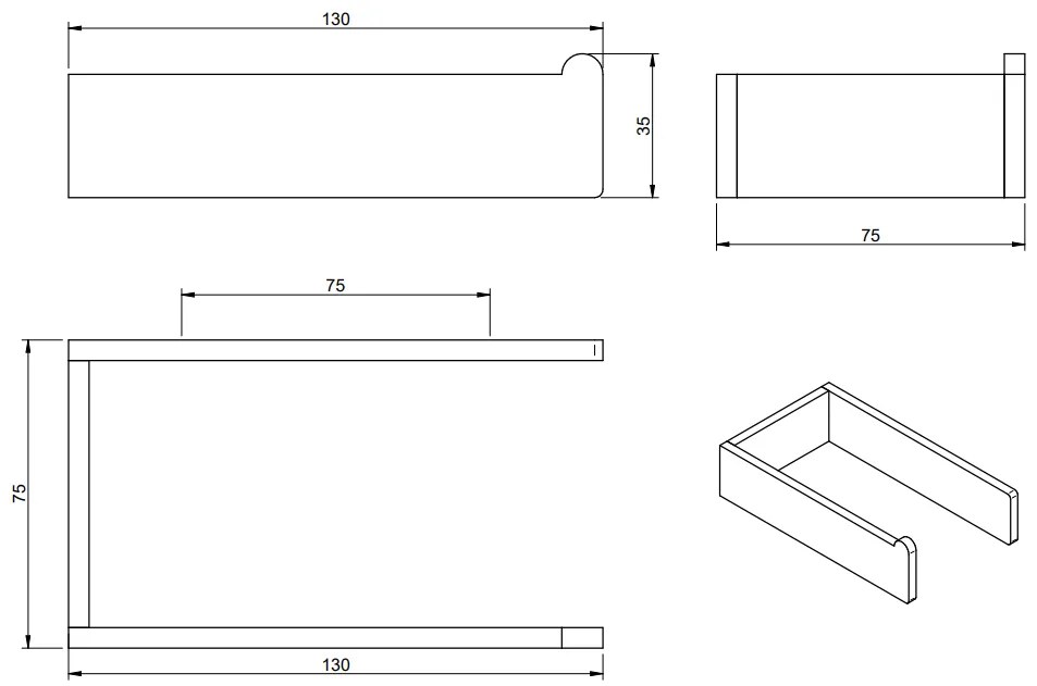 Treemme 5mm IT9001ISZZZZ portarotolo a muro in inox satinato