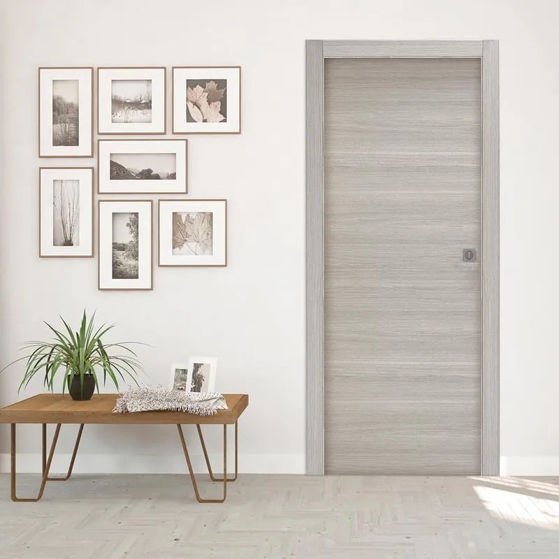 Porta scorrevole Cambridge rovere grigio L 80 x H 210 cm reversibile