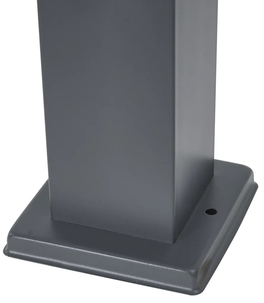 Lampada da esterno grigio scuro con vetro opale 45 cm IP44 con presa e sensore di movimento - Malios