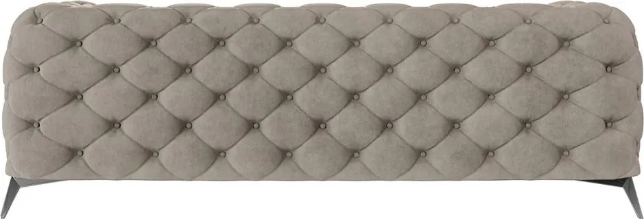 Divano greige con rivestimento in velluto 225 cm Chelsea – Ropez