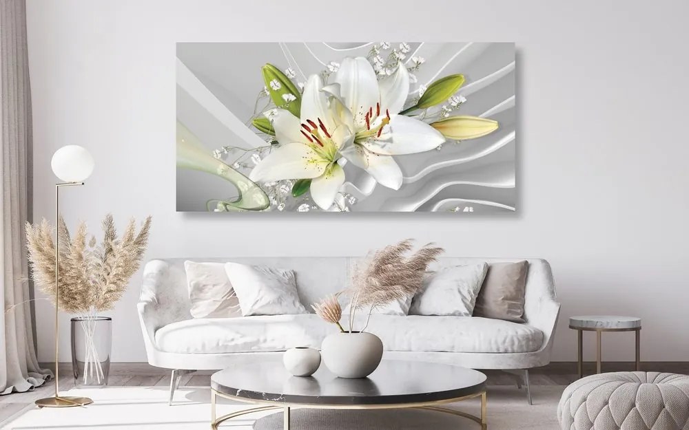 Quadro su tela – Giglio bianco su sfondo interessante
