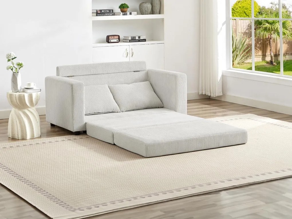 Divano letto 2 posti in Velluto a coste Beige - MIRTO