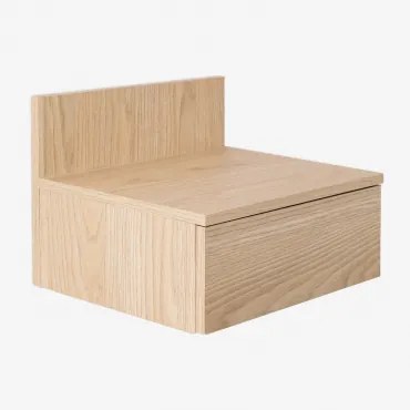 Comodino Da Parete Con Cassetto In Legno Caneto Marrone Quercia - Sklum