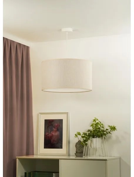 Duolla - Lampadario a sospensione con filo ROLLER ECO RECYCLING 1xE27/15W/230V diametro 45 cm color crema