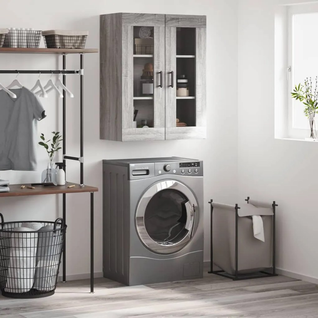 Mobile A Parete Grigio Sonoma 69,5x34x90 Cm /