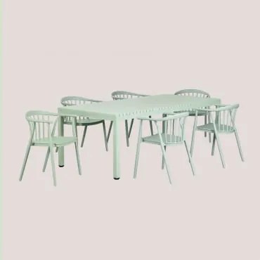 Set Tavolo in Alluminio (210X100 cm) Marti e 6 Sedie da Giardino - Sklum