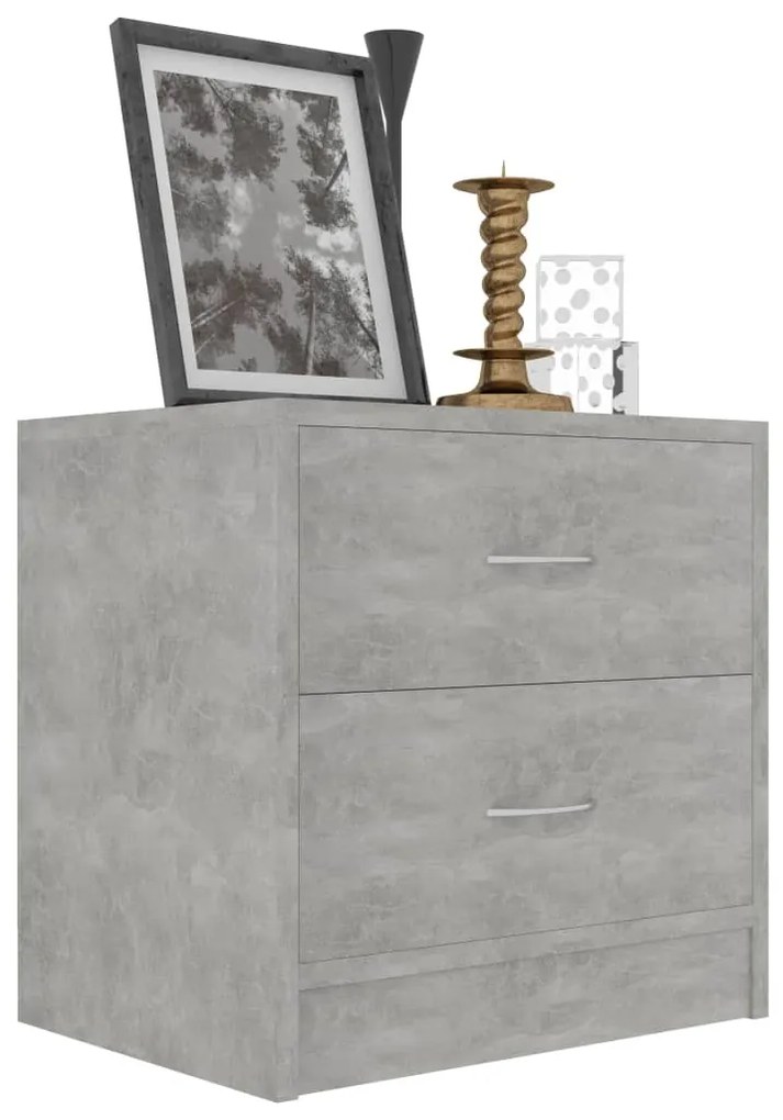 Comodini 2 pz Grigio Cemento 40x30x40 cm in Legno Multistrato