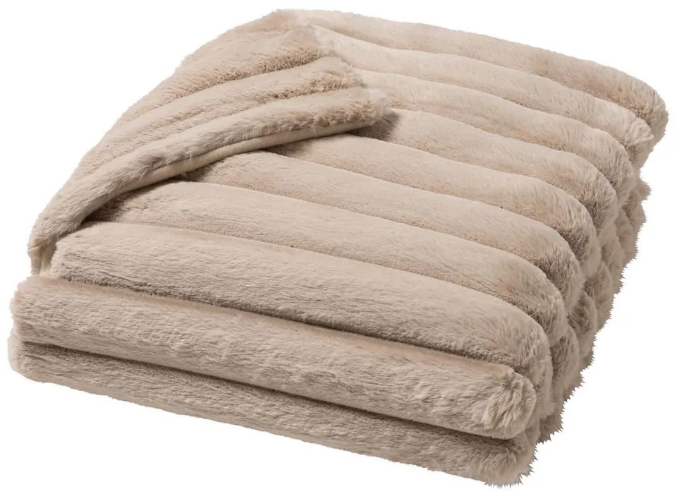 Coperta marrone chiaro in micropile 180x220 cm Boudoir – douceur d'intérieur