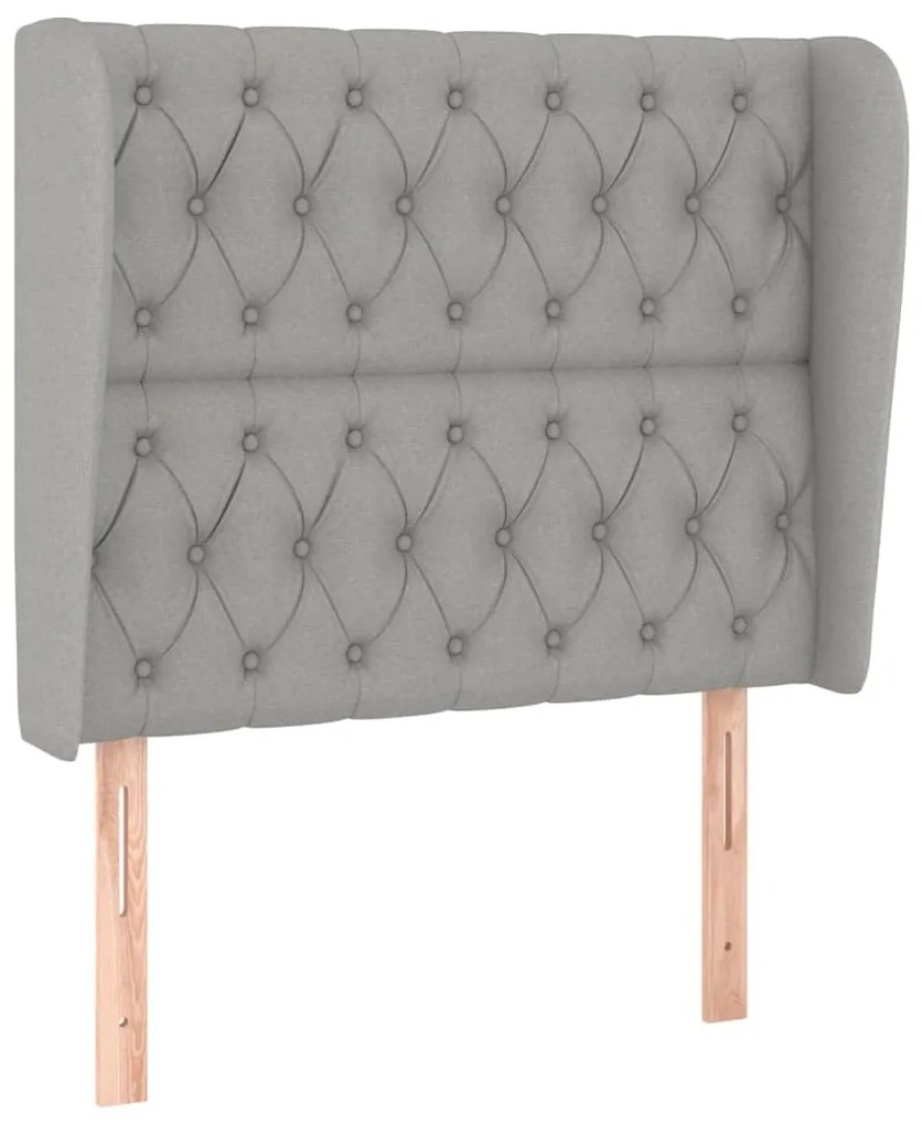 Testiera ad orecchio grigio chiaro 93x23x118/128 cm in tessuto