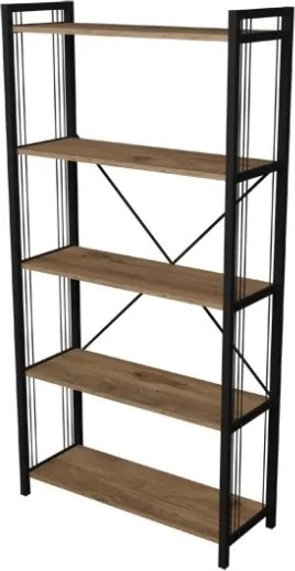 Libreria 5 Ripiani Stile Industrial 88x34x180 Derek Rovere
