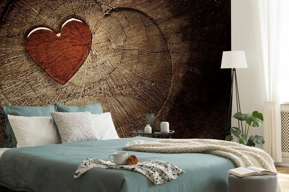 Carta da parati – Cuore sul ceppo