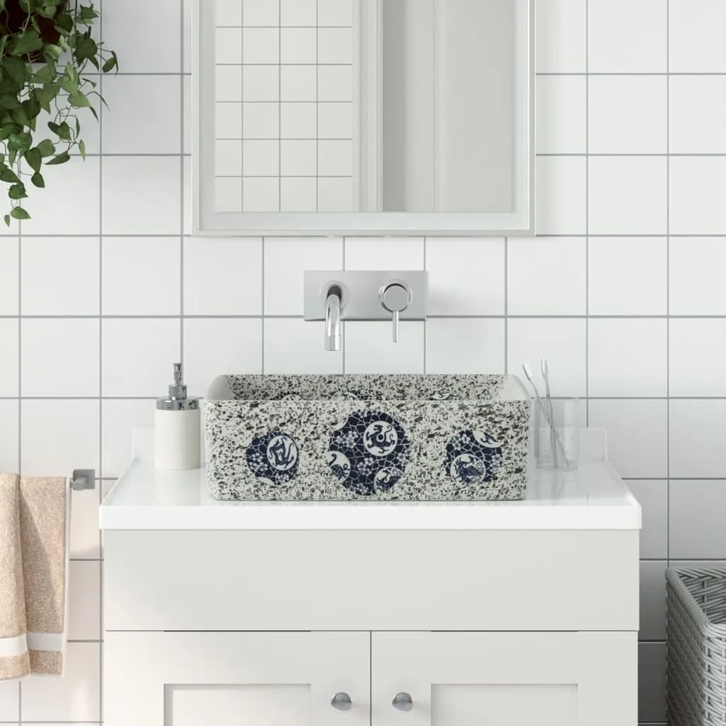 Lavabo Appoggio Multicolore Rettangolare 46x35,5x13 Cm Ceramica /