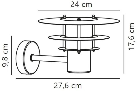 Nordlux - Applique da esterno BASTIA 1xE14/12W/230V IP54 cromo opaco