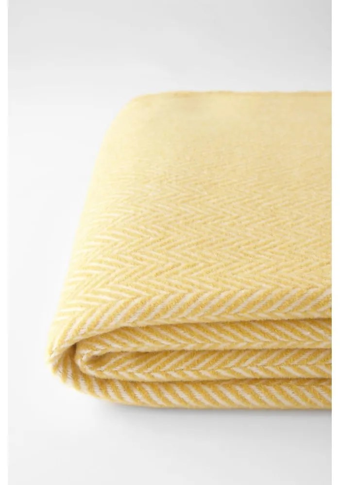 Plaid giallo miele con contenuto di cotone , 140 x 180 cm Skyline - Euromant