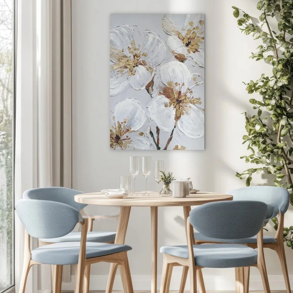 Quadro con elementi dipinti a mano 70x100 cm Petal Glow – Styler