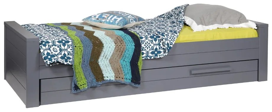 Letto singolo grigio con rete 90x200 cm Dennis - WOOOD