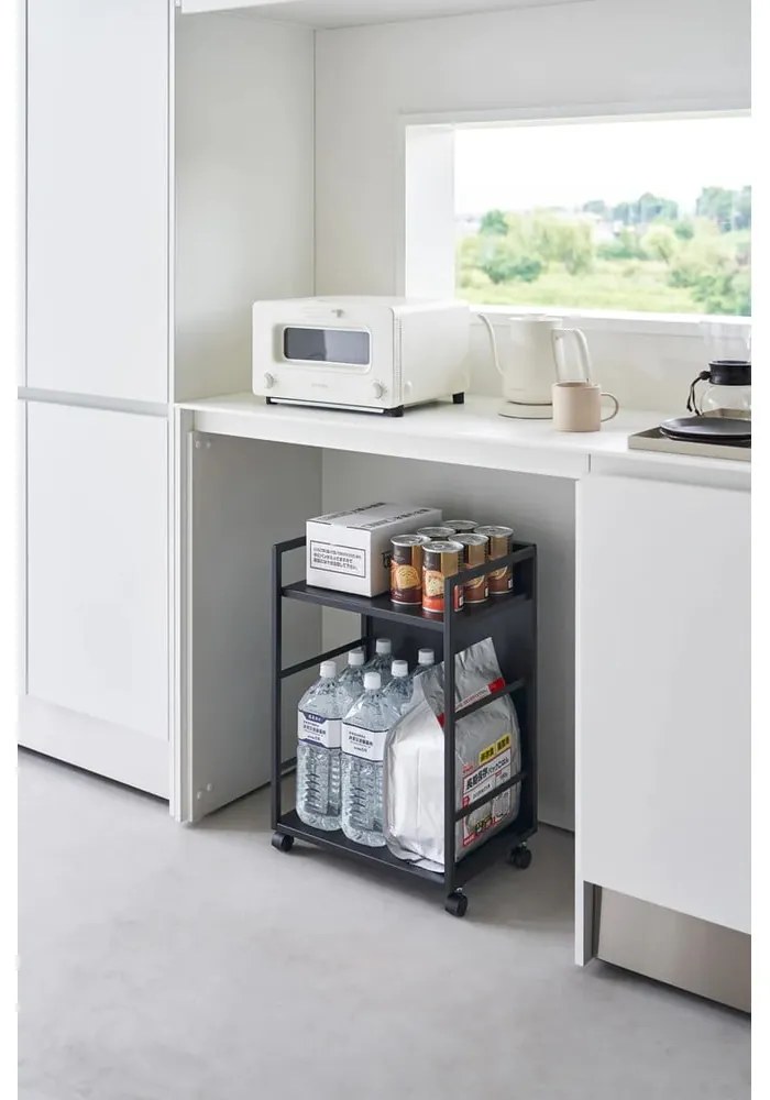 Scaffale in metallo nero con rotelle 42x60 cm Tower - YAMAZAKI