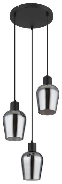 Globo 15627-3 - Lampadario a sospensione con filo RYAN 3xE27/40W/230V diametro 28,5 cm nero