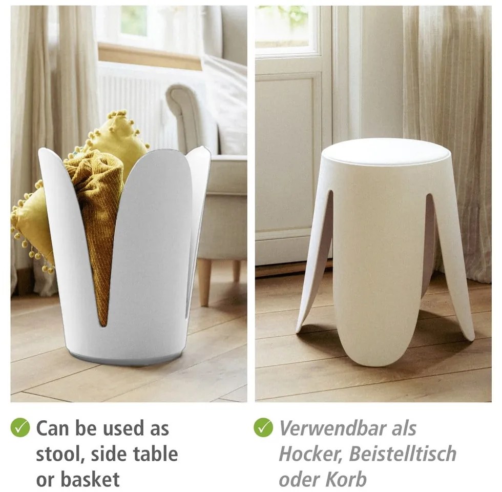 Sgabello in plastica bianco Comiso - Wenko