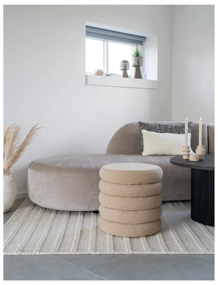 Sgabello in tessuto bouclé beige Brooklyn - House Nordic