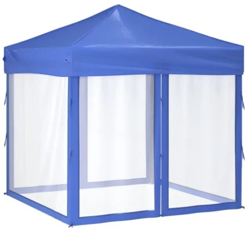 Tenda per Feste Pieghevole con Pareti Laterali Blu 2x2 m