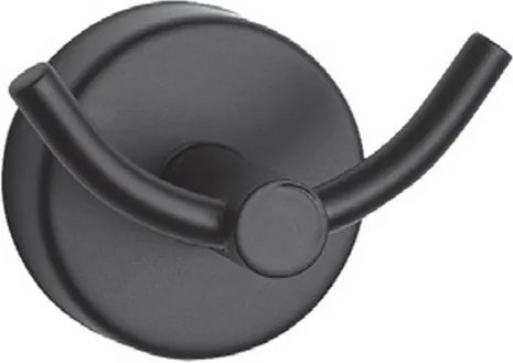 Kamalu - Appendino doppio gancio design curvo in acciaio inox finitura nera opaca |  Monde-N