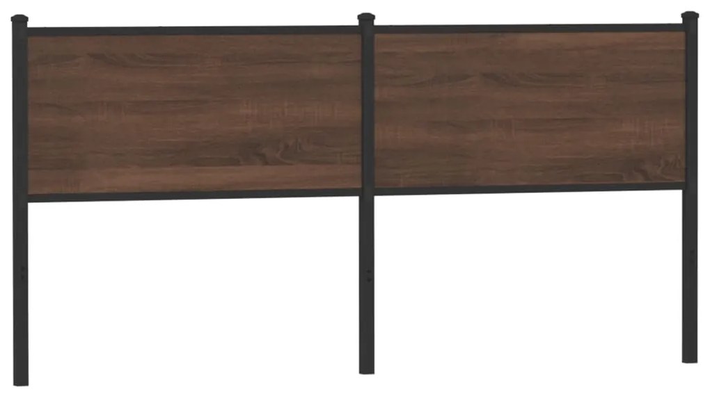 Testiera Rovere Marrone 180 Cm İn Legno Multistrato E Acciaio /