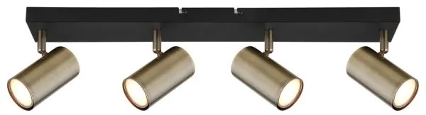 Globo 57911-4M - Faretto ROBBY 4xGU10/35W/230V nero/ottone