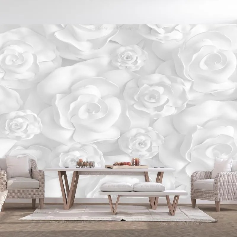 Fotomurale adesivo  Plaster Flowers  Larghezza x Altezza Home decor 196x140