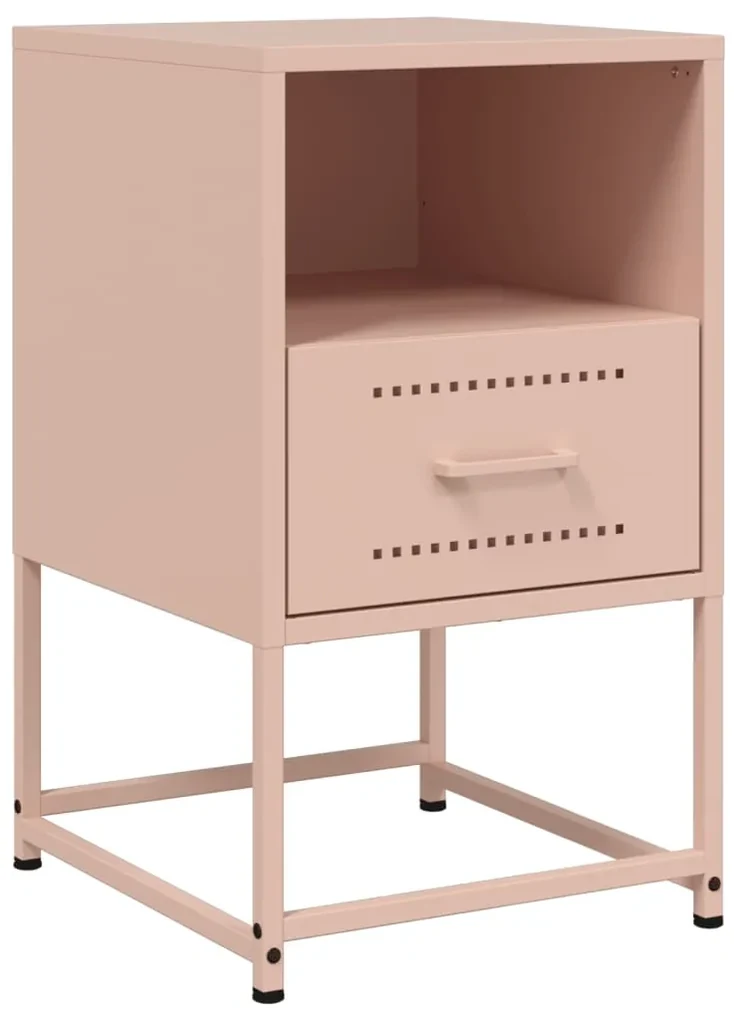 Comodini 2 pz rosa 36x39x60,5 cm in acciaio