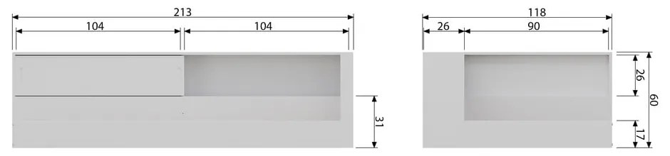 Letto singolo bianco con contenitore 90x200 cm Connect - WOOOD